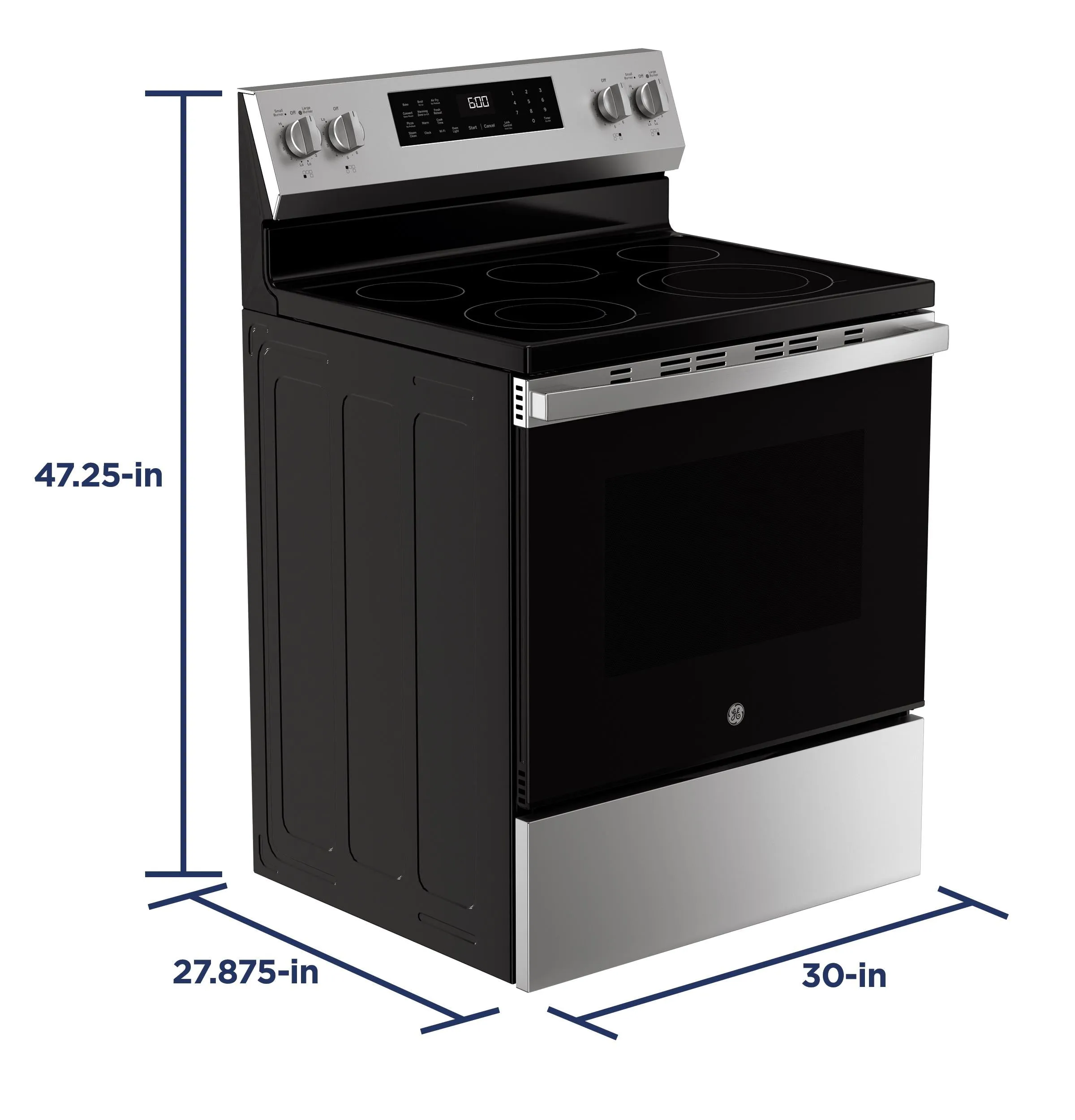 Ge Appliances GRF600AVSS Ge? 30" Free-Standing Electric Convection Range With No Preheat Air Fry And Easywash&#8482; Oven Tray