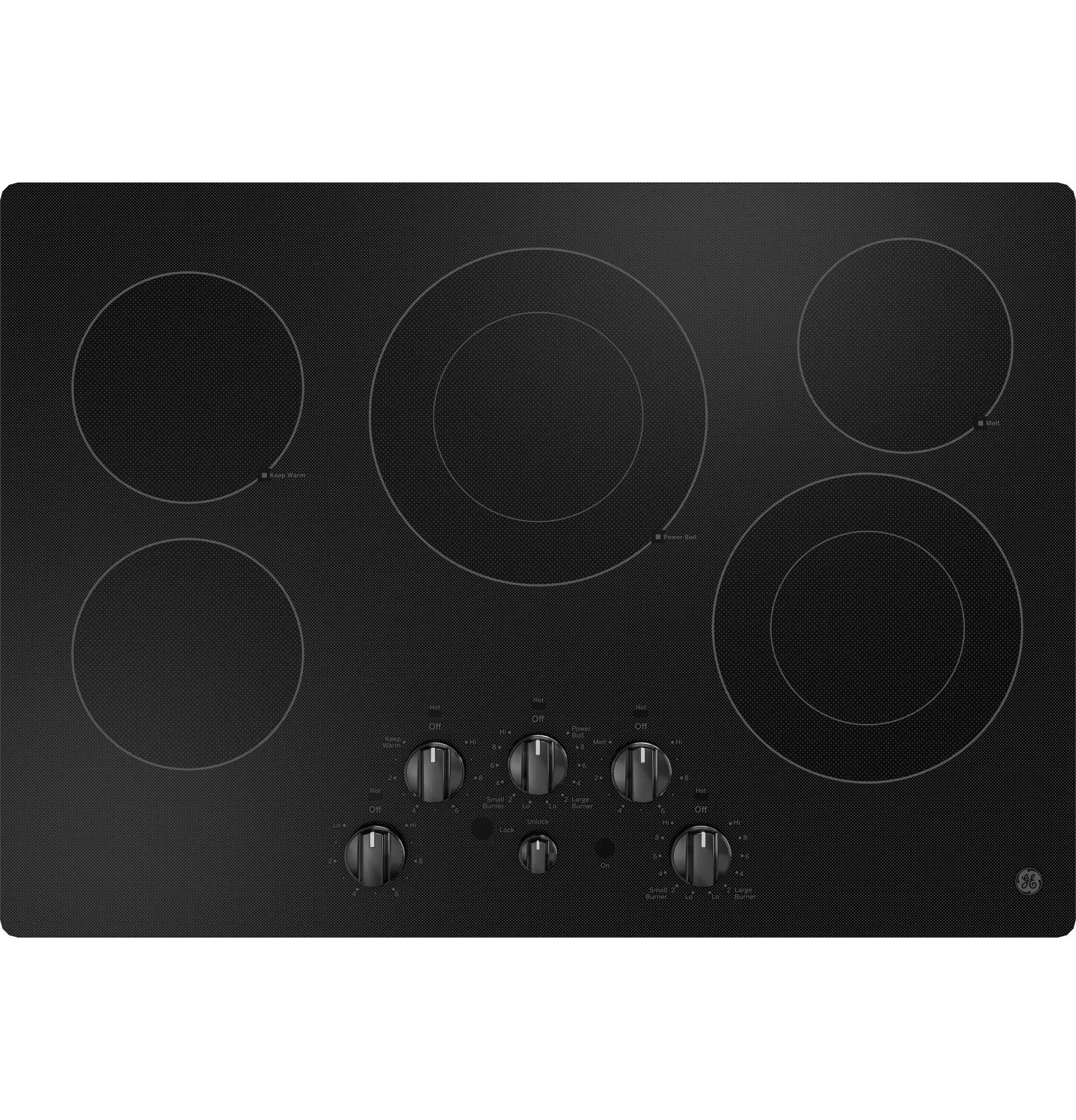 Ge Appliances JEP5030DTBB Ge 30" Built-In Knob Control Electric Cooktop Electric slide-in electric cooking range