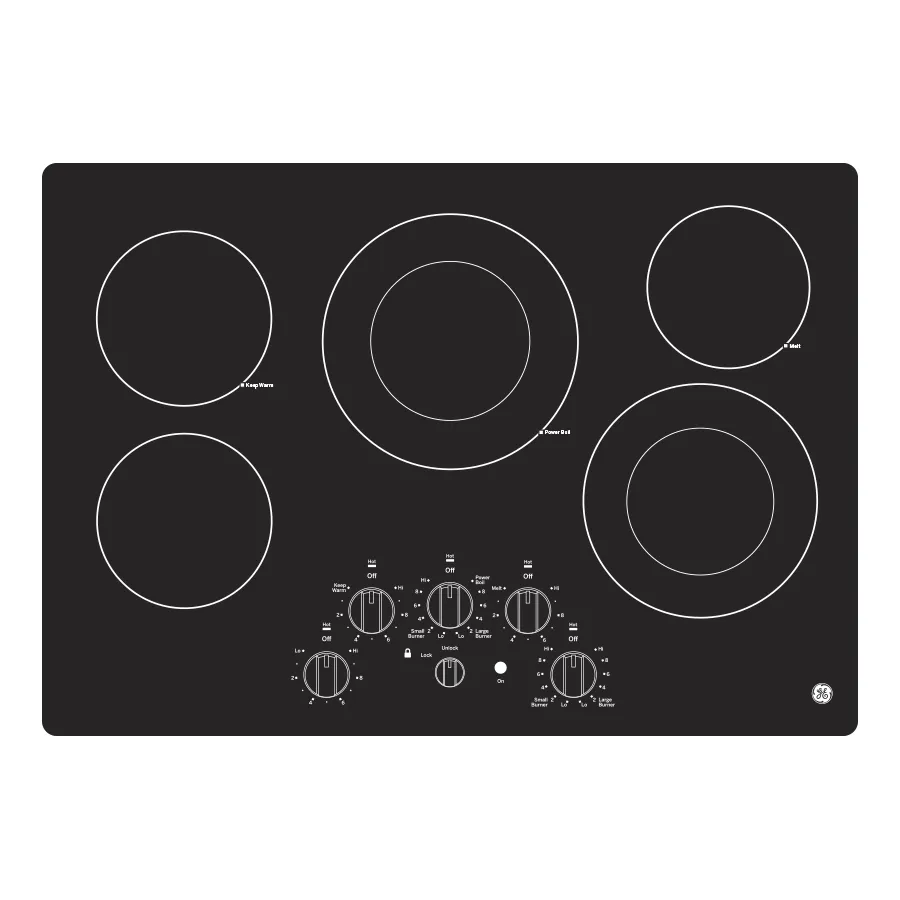 Ge Appliances JEP5030DTBB Ge 30" Built-In Knob Control Electric Cooktop