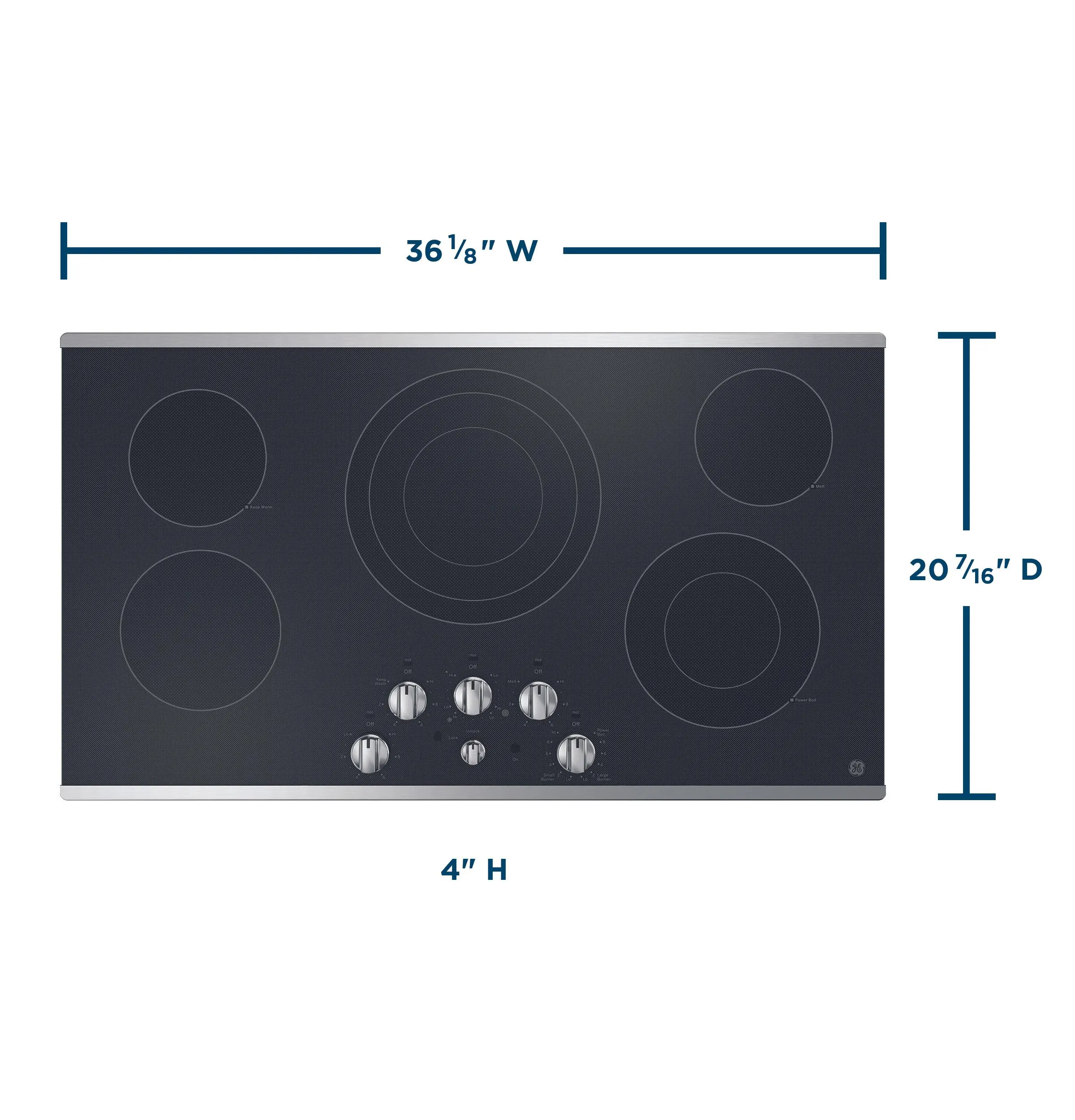 Ge Appliances JEP5036STSS Ge 36" Built-In Knob Control Electric Cooktop