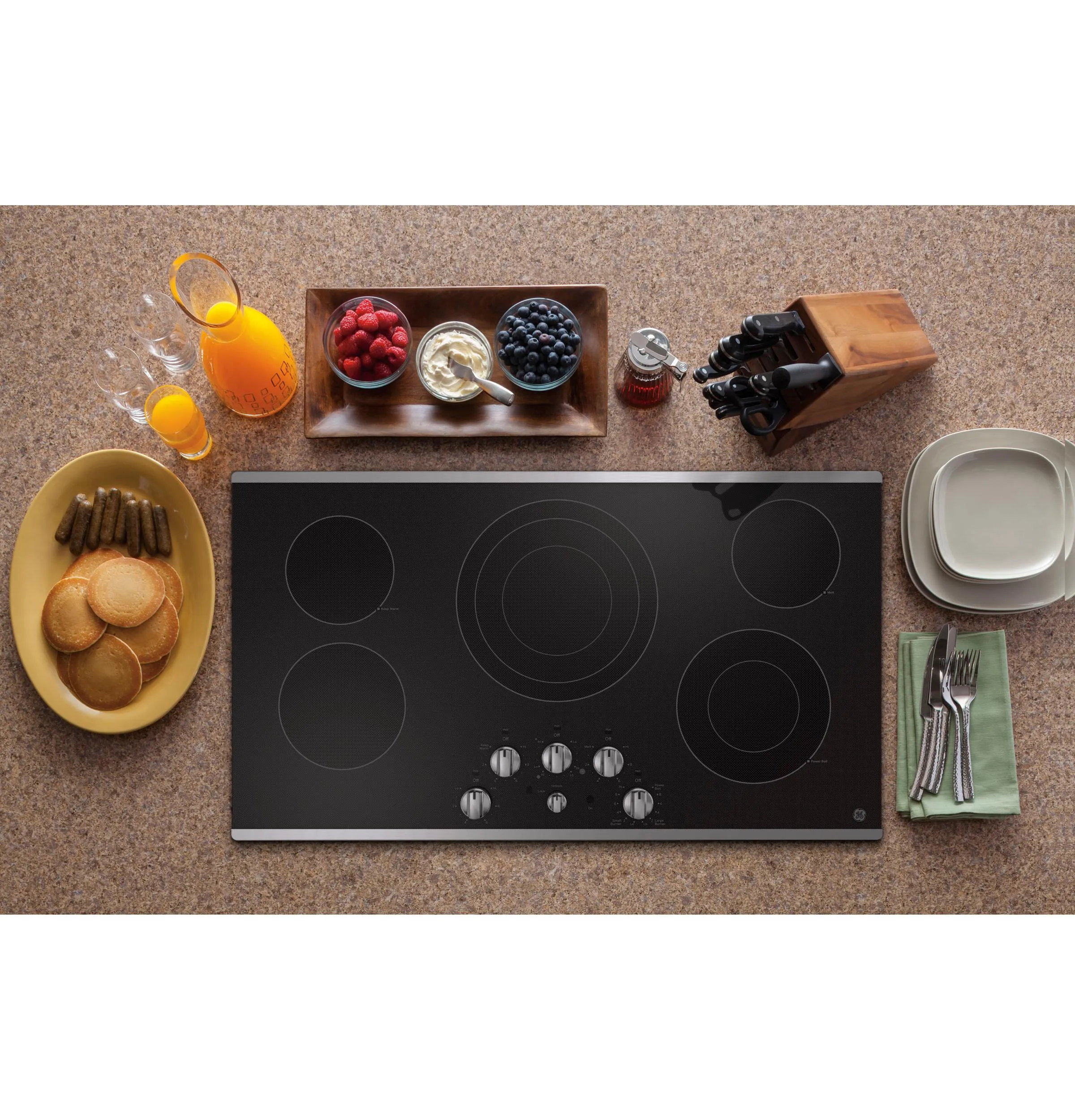 Ge Appliances JEP5036STSS Ge 36" Built-In Knob Control Electric Cooktop