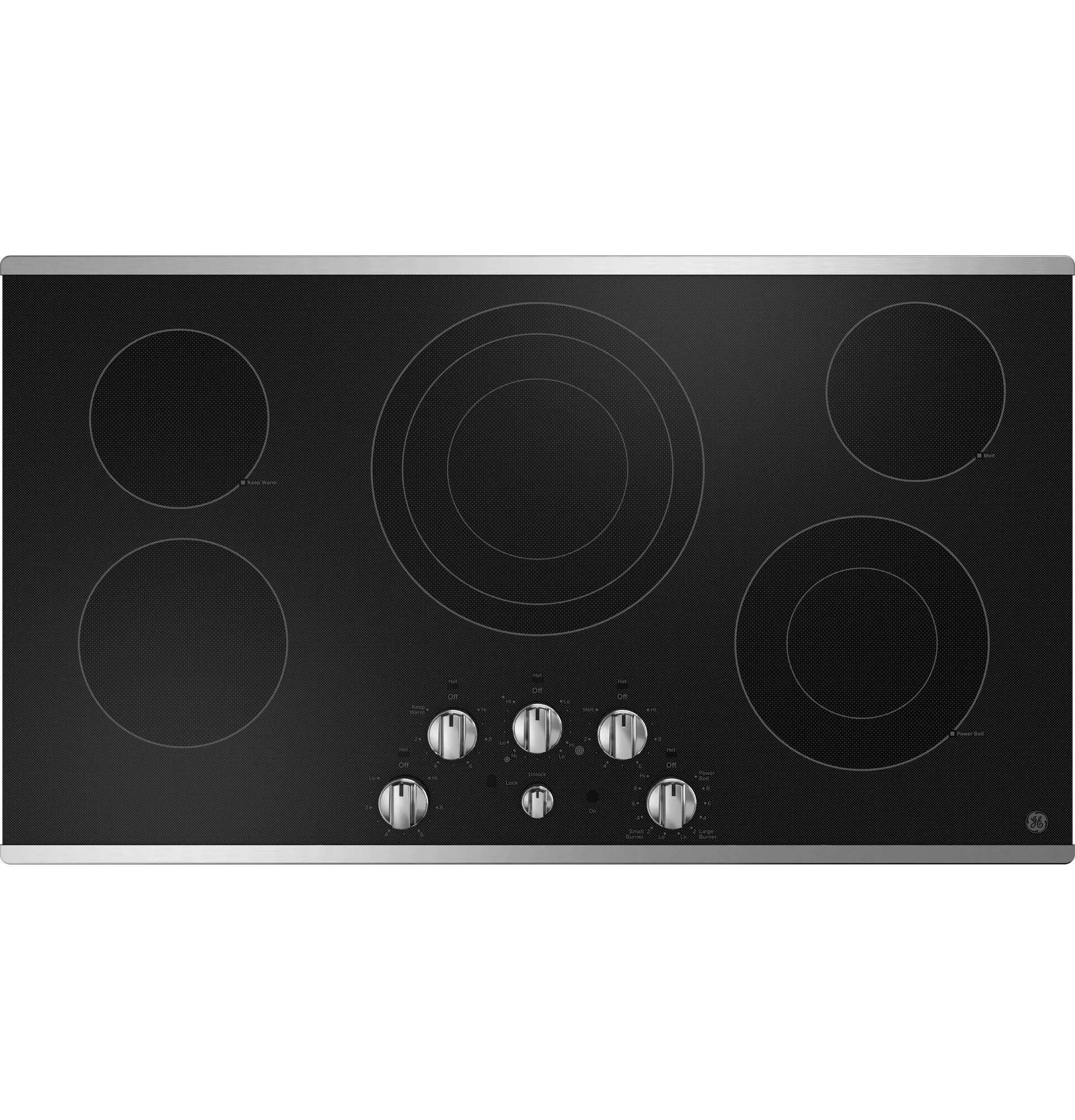 Ge Appliances JEP5036STSS Ge 36" Built-In Knob Control Electric Cooktop Cooktops ceramic electric cooktops