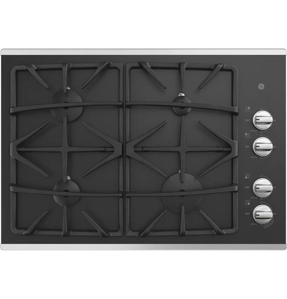 Ge Appliances JGP5530SLSS Ge 30" Built-In Gas On Glass Cooktop With Dishwasher Safe Grates Gas natural gas range with griddle