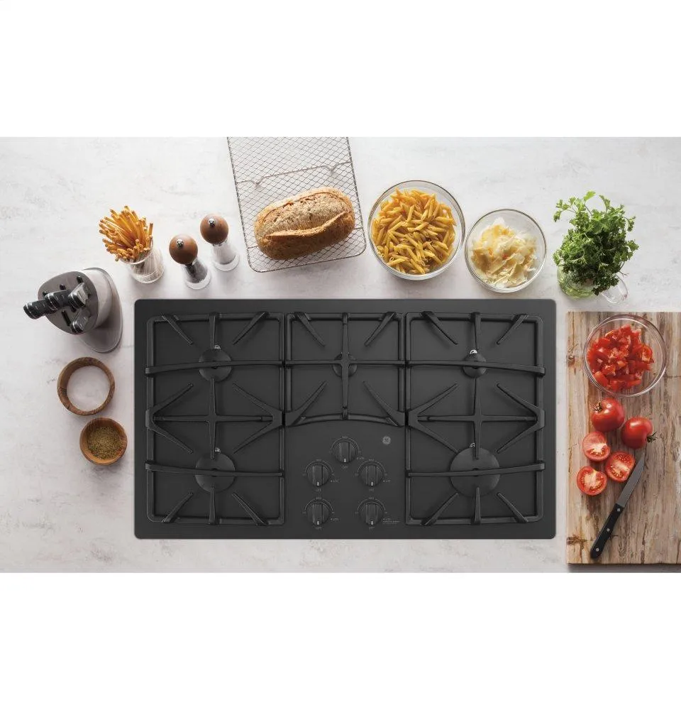 Ge Appliances JGP5536DLBB Ge 36" Built-In Gas On Glass Cooktop With 5 Burners And Dishwasher Safe Grates