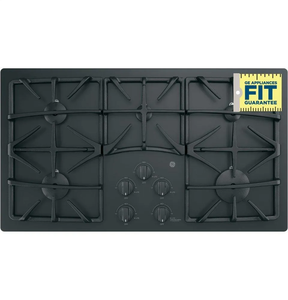 Ge Appliances JGP5536DLBB Ge 36" Built-In Gas On Glass Cooktop With 5 Burners And Dishwasher Safe Grates