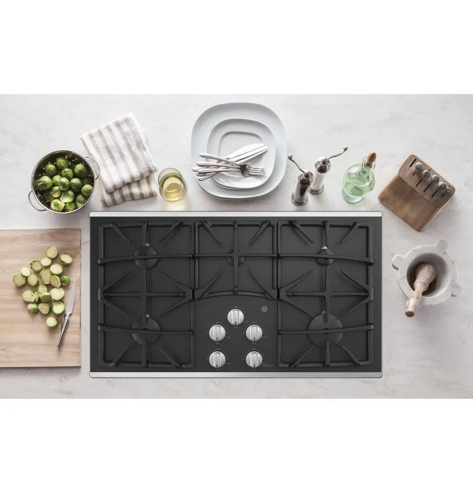 Ge Appliances JGP5536SLSS Ge 36" Built-In Gas On Glass Cooktop With 5 Burners And Dishwasher Safe Grates