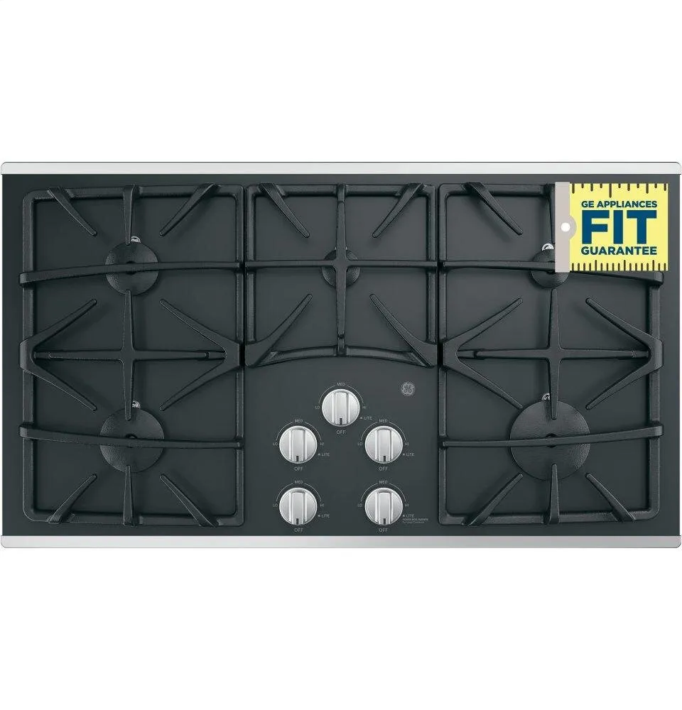 Ge Appliances JGP5536SLSS Ge 36" Built-In Gas On Glass Cooktop With 5 Burners And Dishwasher Safe Grates