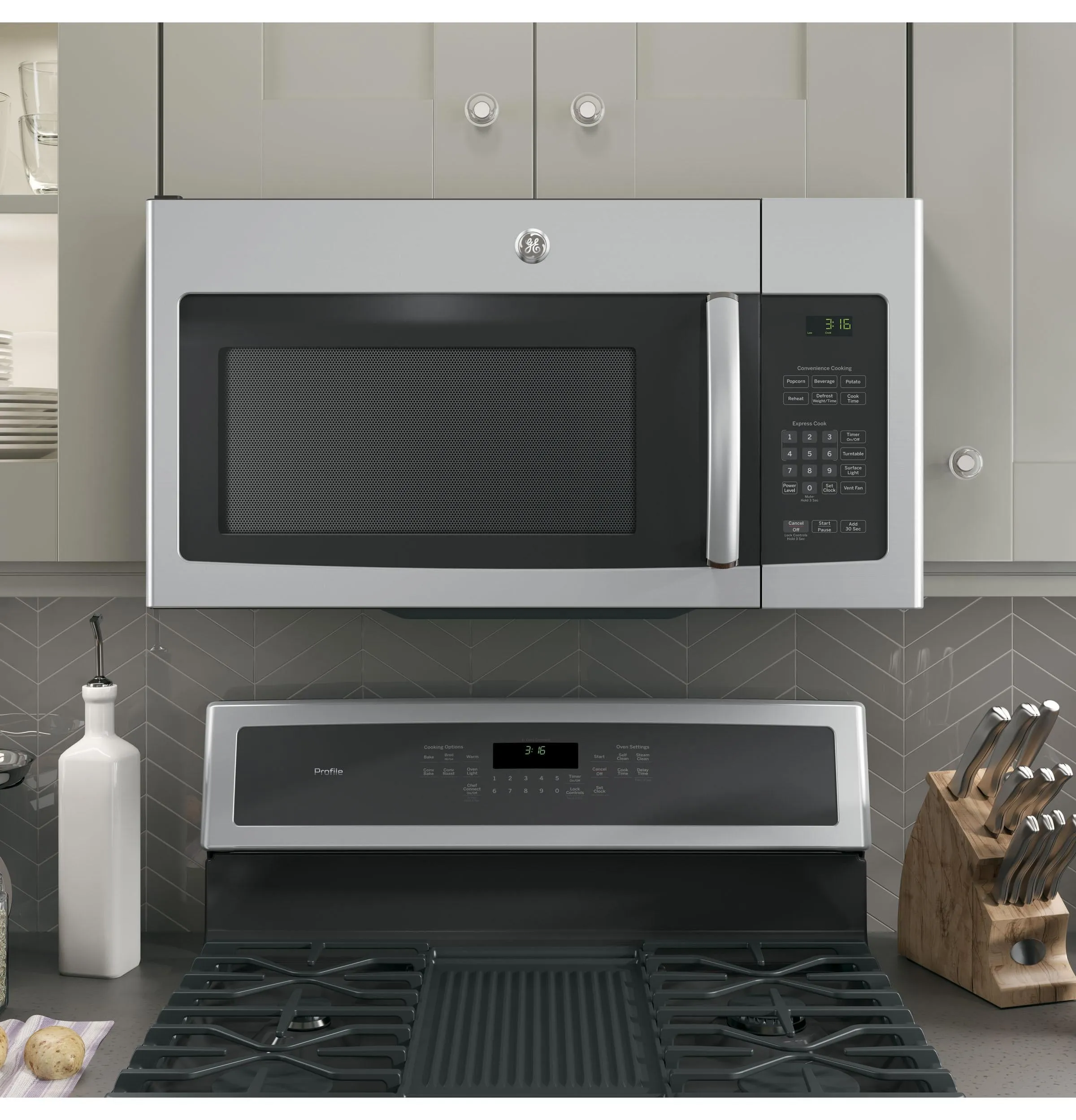 Ge Appliances JNM3163RJSS Ge 1.6 Cu. Ft. Over-The-Range Microwave Oven With Recirculating Venting