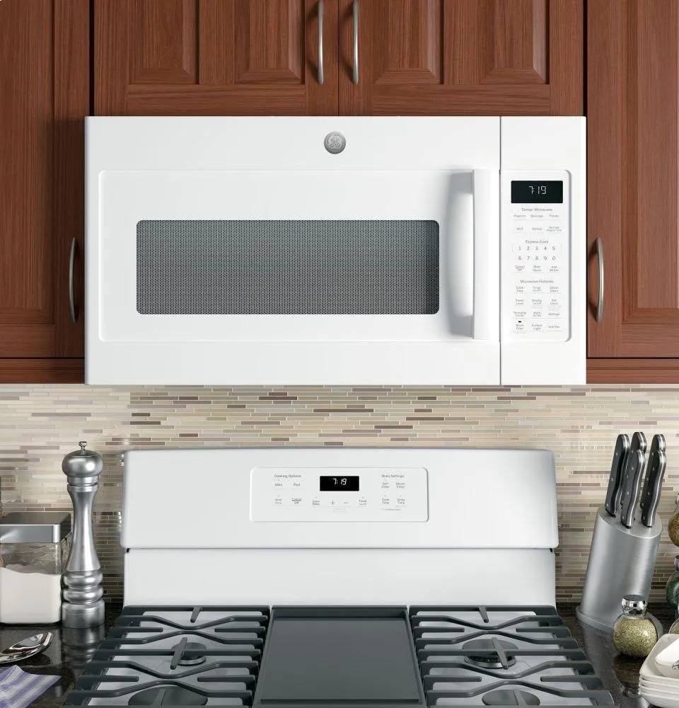 Ge Appliances JNM7196DKWW Ge 1.9 Cu. Ft. Over-The-Range Sensor Microwave Oven With Recirculating Venting