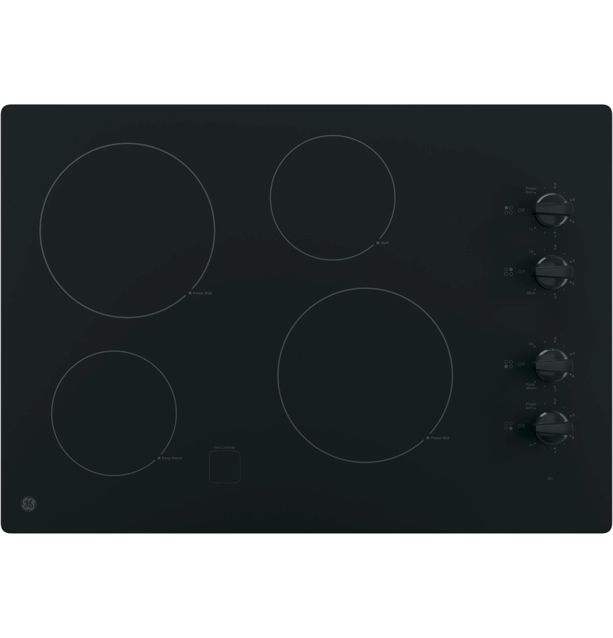 Ge Appliances JP3030DWBB Ge 30" Built-In Knob Control Electric Cooktop Electric slide-in electric cooking range