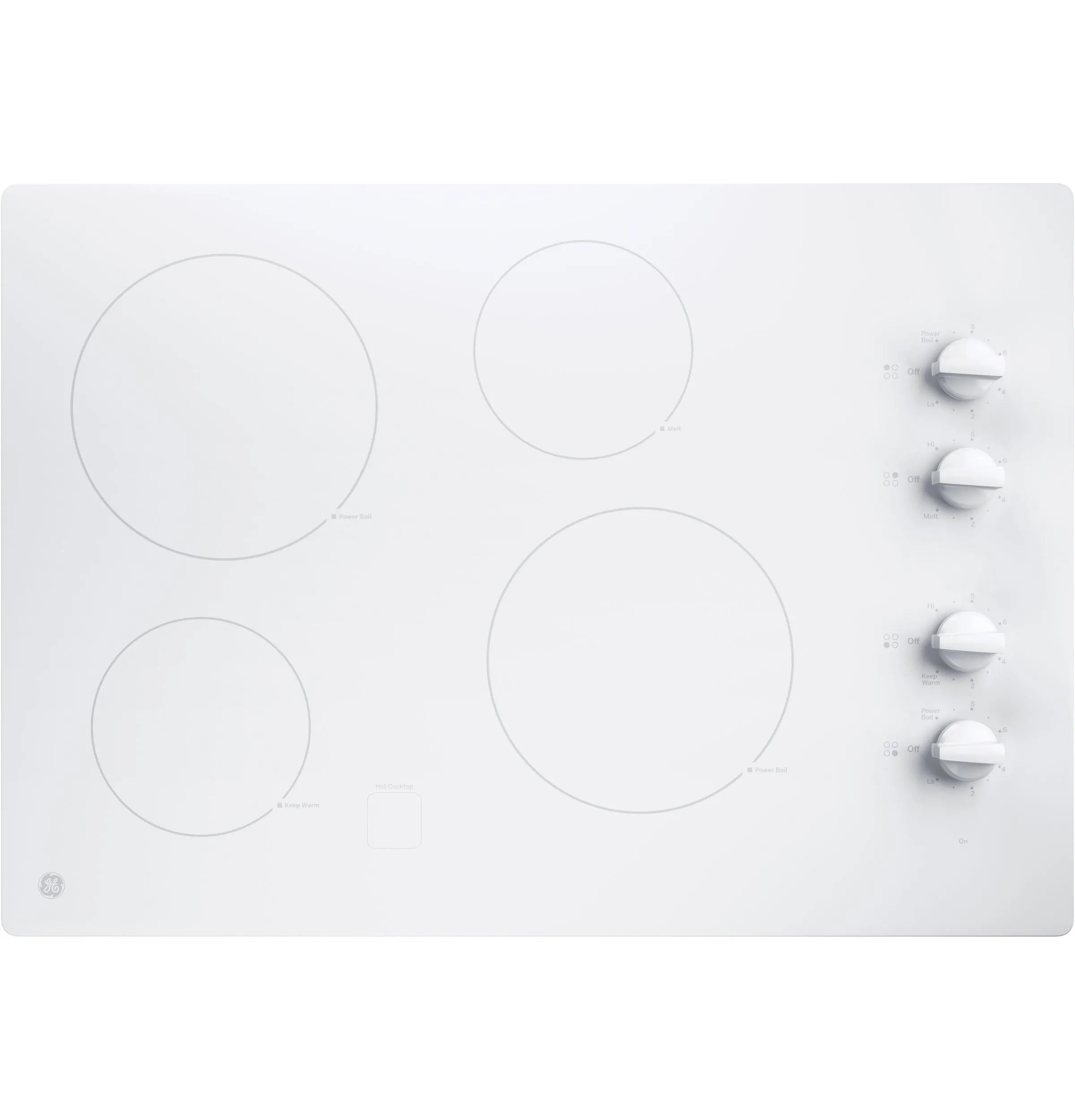 Ge Appliances JP3030TWWW Ge 30" Built-In Knob Control Electric Cooktop Cooktops ceramic electric cooktops
