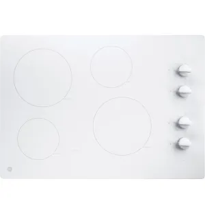 Ge Appliances JP3030TWWW Ge 30" Built-In Knob Control Electric Cooktop Electric slide-in electric cooking range