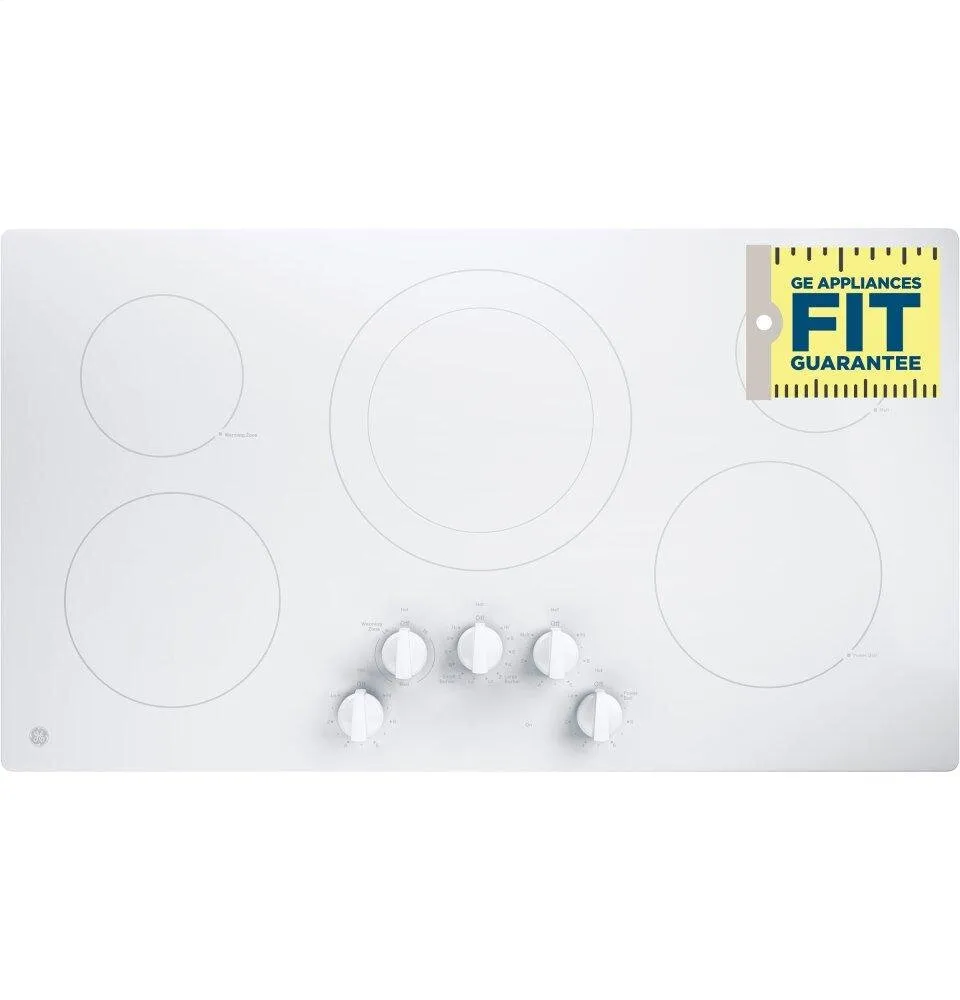 Ge Appliances JP3036TLWW Ge 36" Built-In Knob Control Electric Cooktop