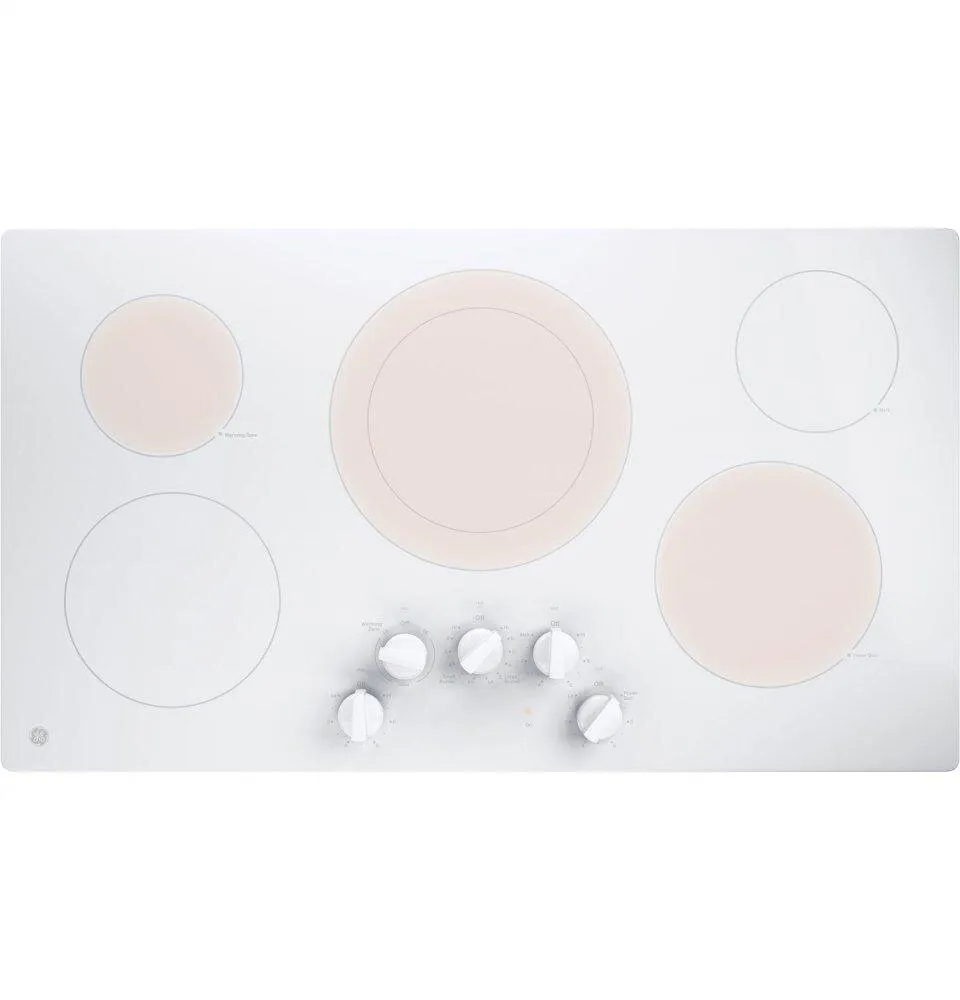 Ge Appliances JP3036TLWW Ge 36" Built-In Knob Control Electric Cooktop