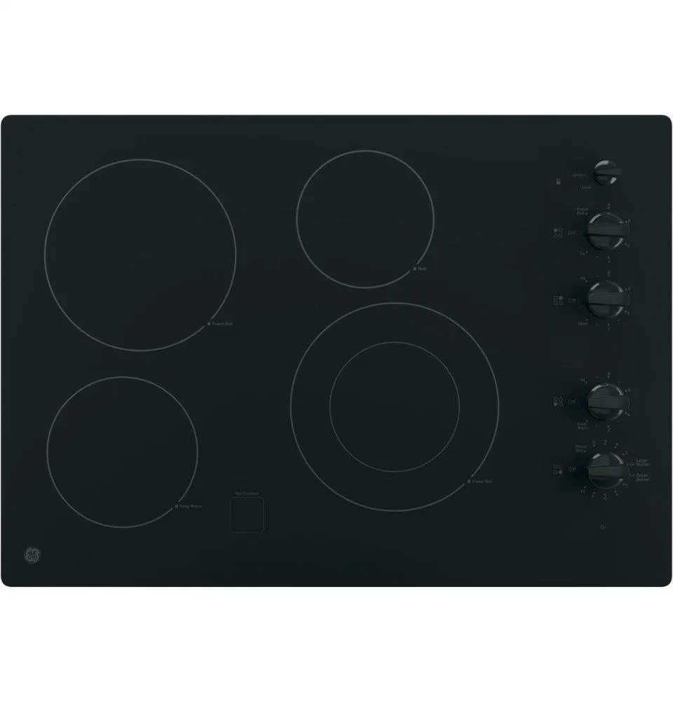 Ge Appliances JP3530DJBB Ge 30" Built-In Knob Control Electric Cooktop Electric slide-in electric cooking range