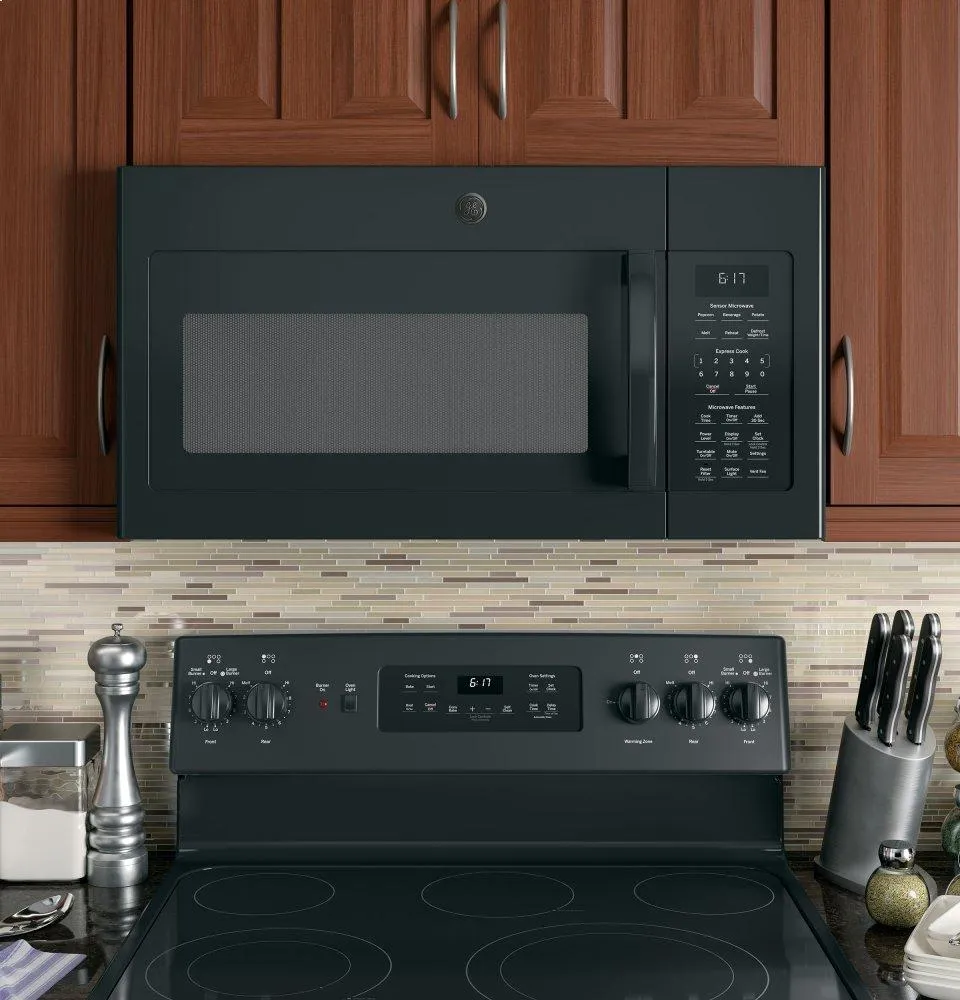 Ge Appliances JVM6175DKBB Ge 1.7 Cu. Ft. Over-The-Range Sensor Microwave Oven