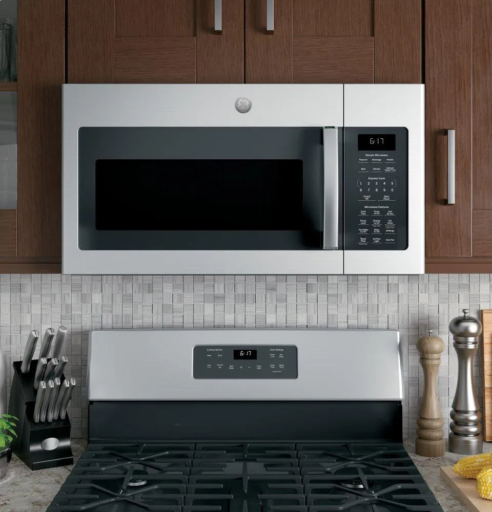 Ge Appliances JVM6175YKFS Ge 1.7 Cu. Ft. Over-The-Range Sensor Fingerprint Resistant Microwave Oven