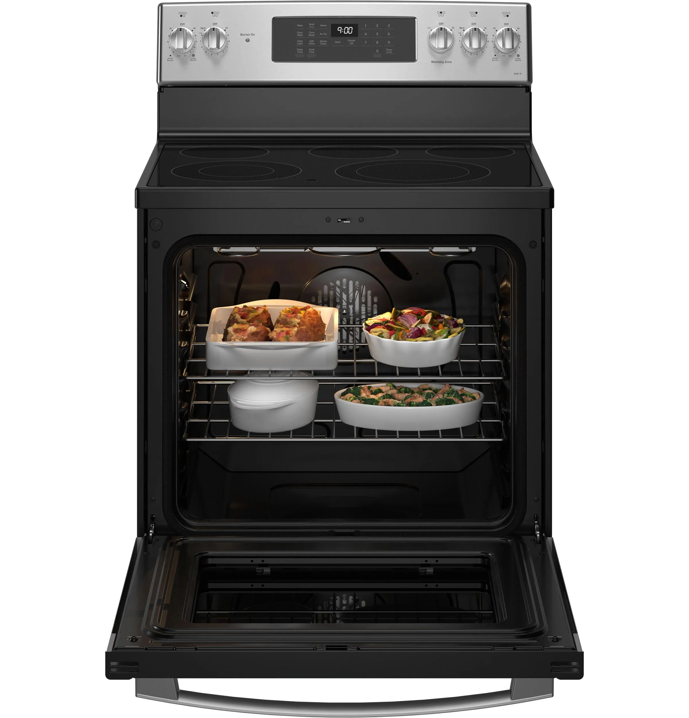 Ge Appliances PB900YVFS Ge Profile&#8482; 30" Smart Free-Standing Electric Convection Fingerprint Resistant Range With No Preheat Air Fry