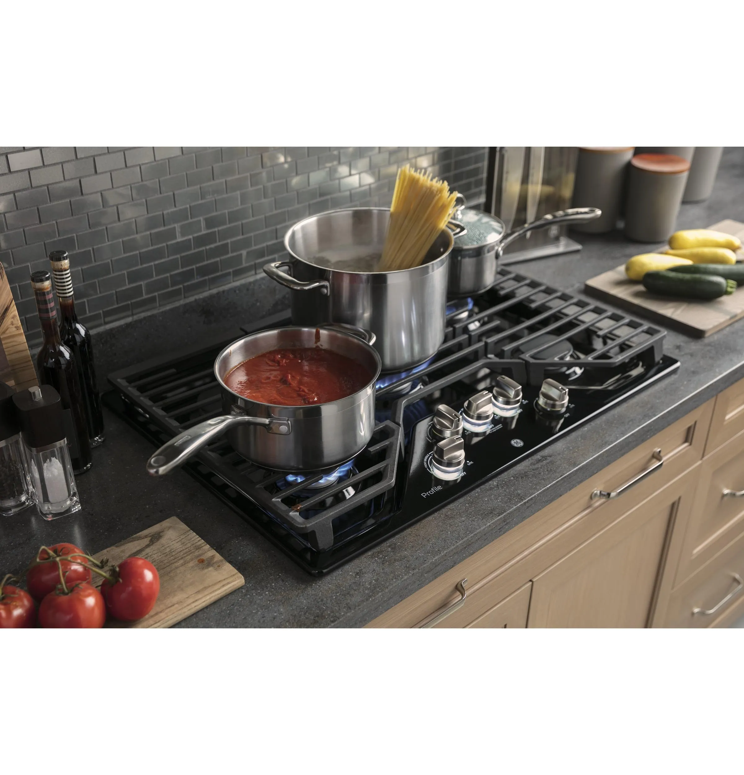 Ge Appliances PGP7030DLBB Ge Profile&#8482; 30" Built-In Gas Cooktop With 5 Burners And Optional Extra-Large Cast Iron Griddle