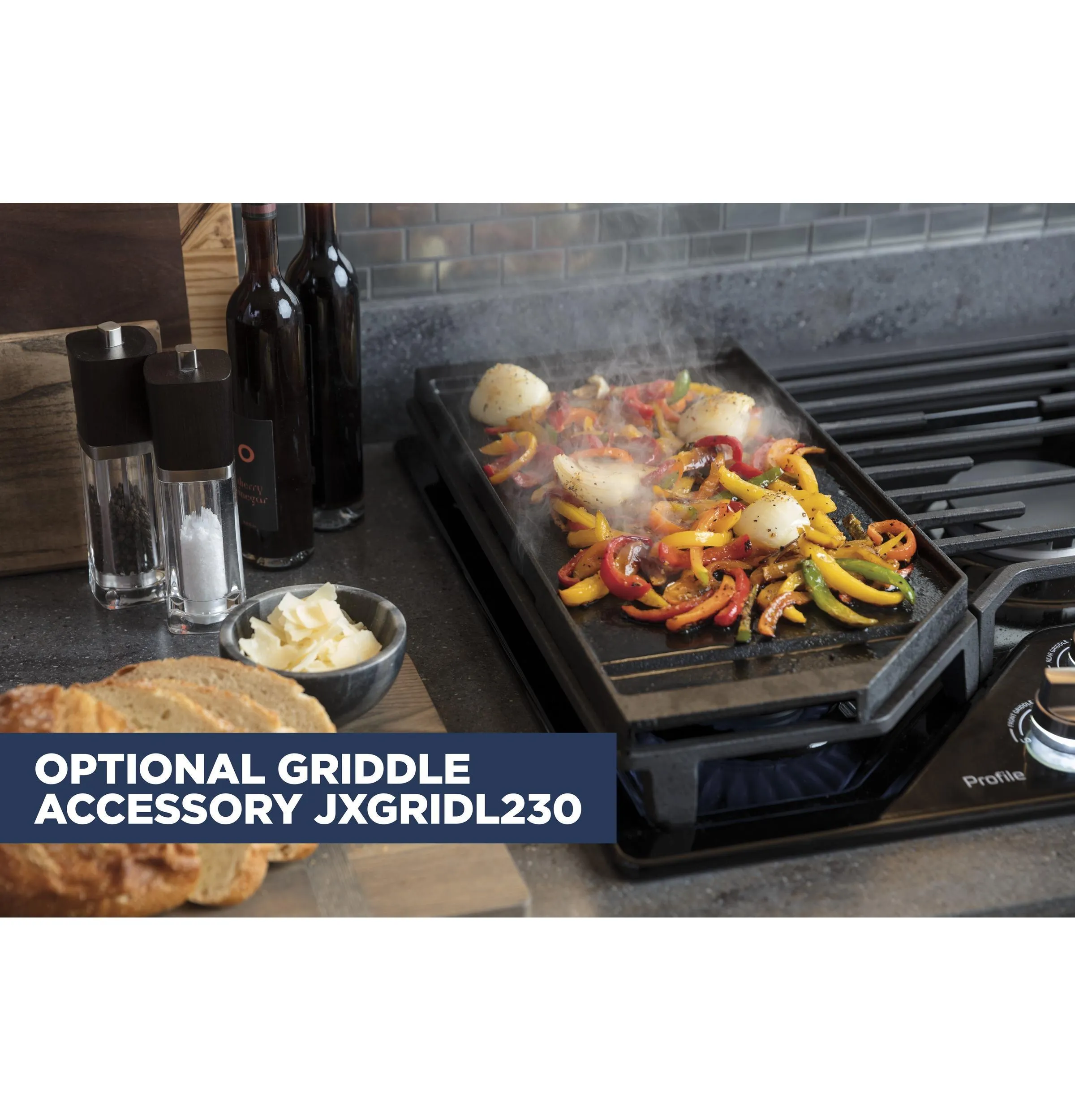 Ge Appliances PGP7030DLBB Ge Profile&#8482; 30" Built-In Gas Cooktop With 5 Burners And Optional Extra-Large Cast Iron Griddle