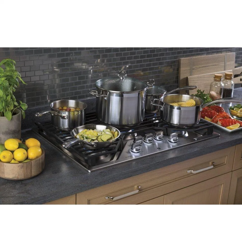 Ge Appliances PGP7030SLSS Ge Profile&#8482; 30" Built-In Gas Cooktop With 5 Burners And Optional Extra-Large Cast Iron Griddle