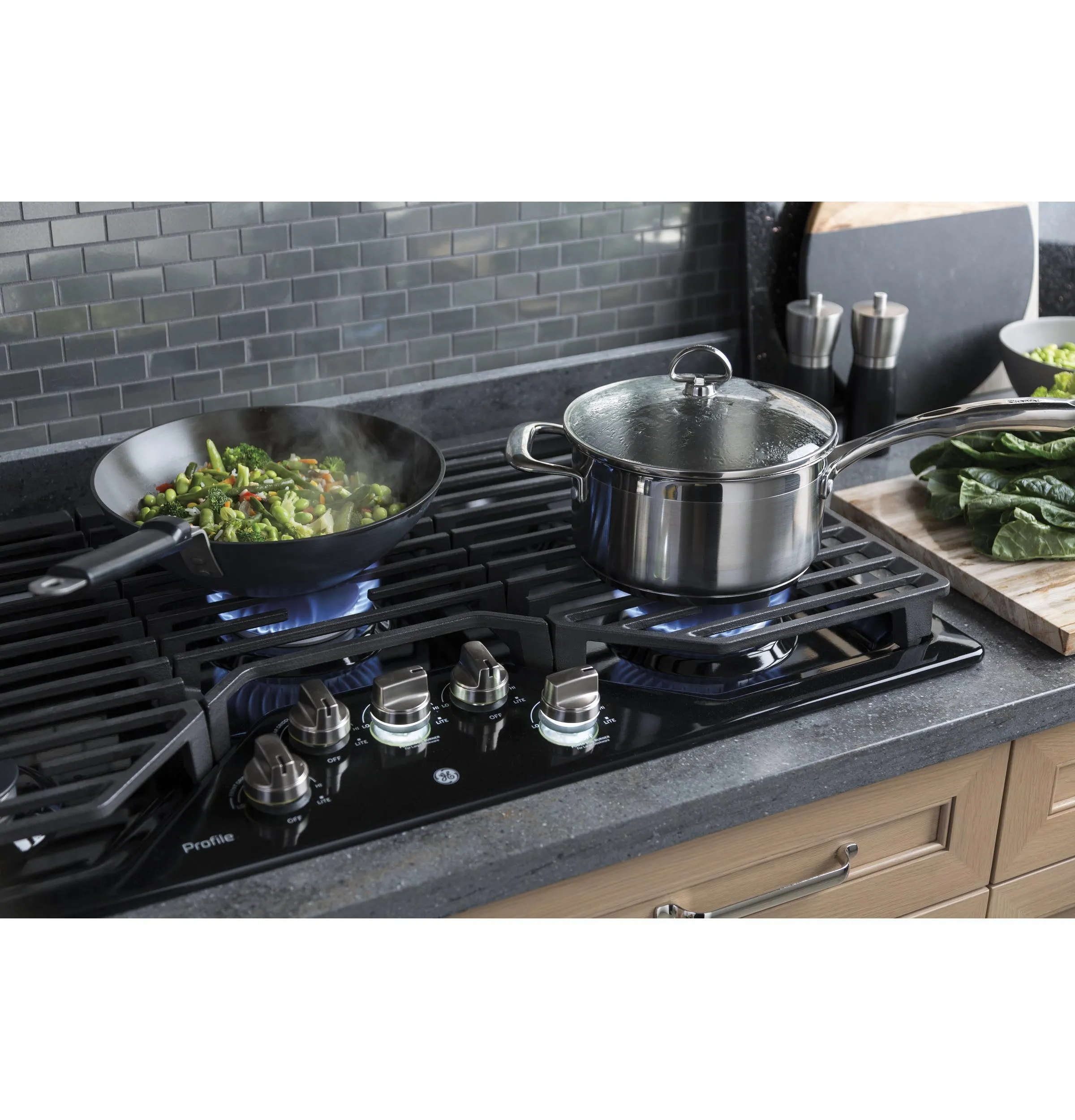 Ge Appliances PGP7036DLBB Ge Profile&#8482; 36" Built-In Gas Cooktop With Optional Extra-Large Cast Iron Griddle