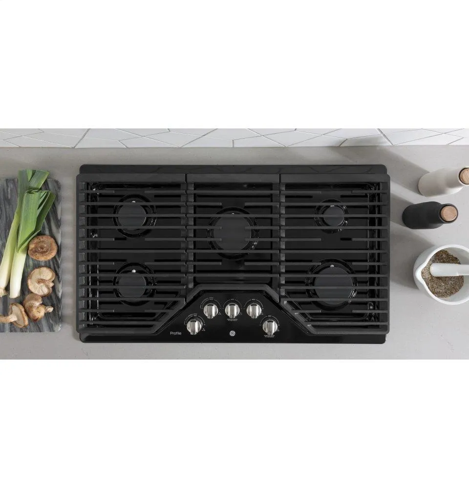 Ge Appliances PGP7036DLBB Ge Profile&#8482; 36" Built-In Gas Cooktop With Optional Extra-Large Cast Iron Griddle