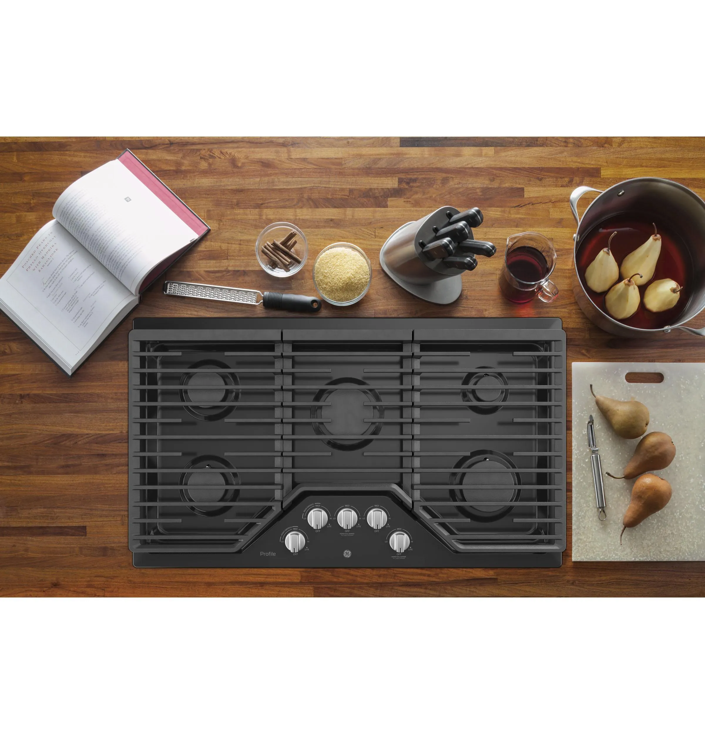 Ge Appliances PGP7036DLBB Ge Profile&#8482; 36" Built-In Gas Cooktop With Optional Extra-Large Cast Iron Griddle