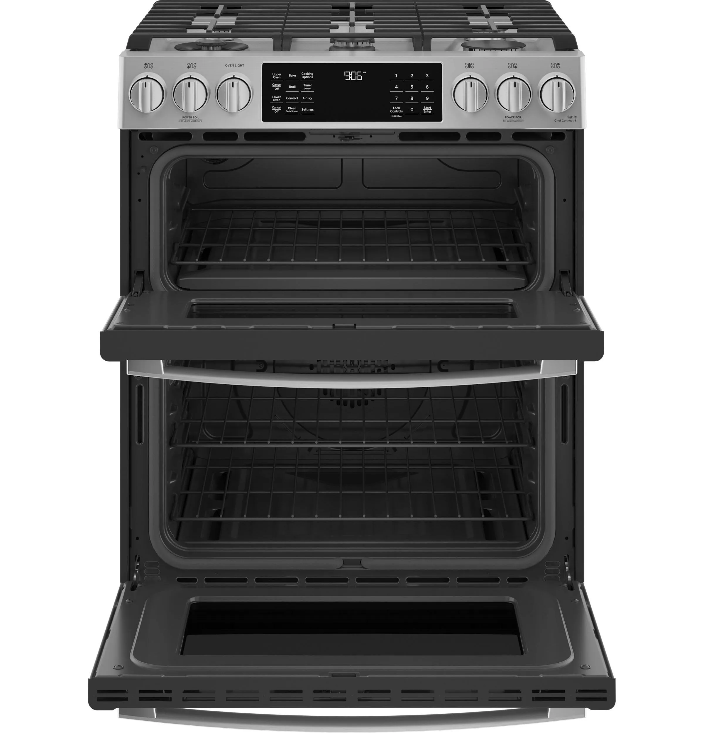 Ge Appliances PGS960YPFS Ge Profile&#8482; 30" Smart Slide-In Front-Control Gas Double Oven Convection Fingerprint Resistant Range