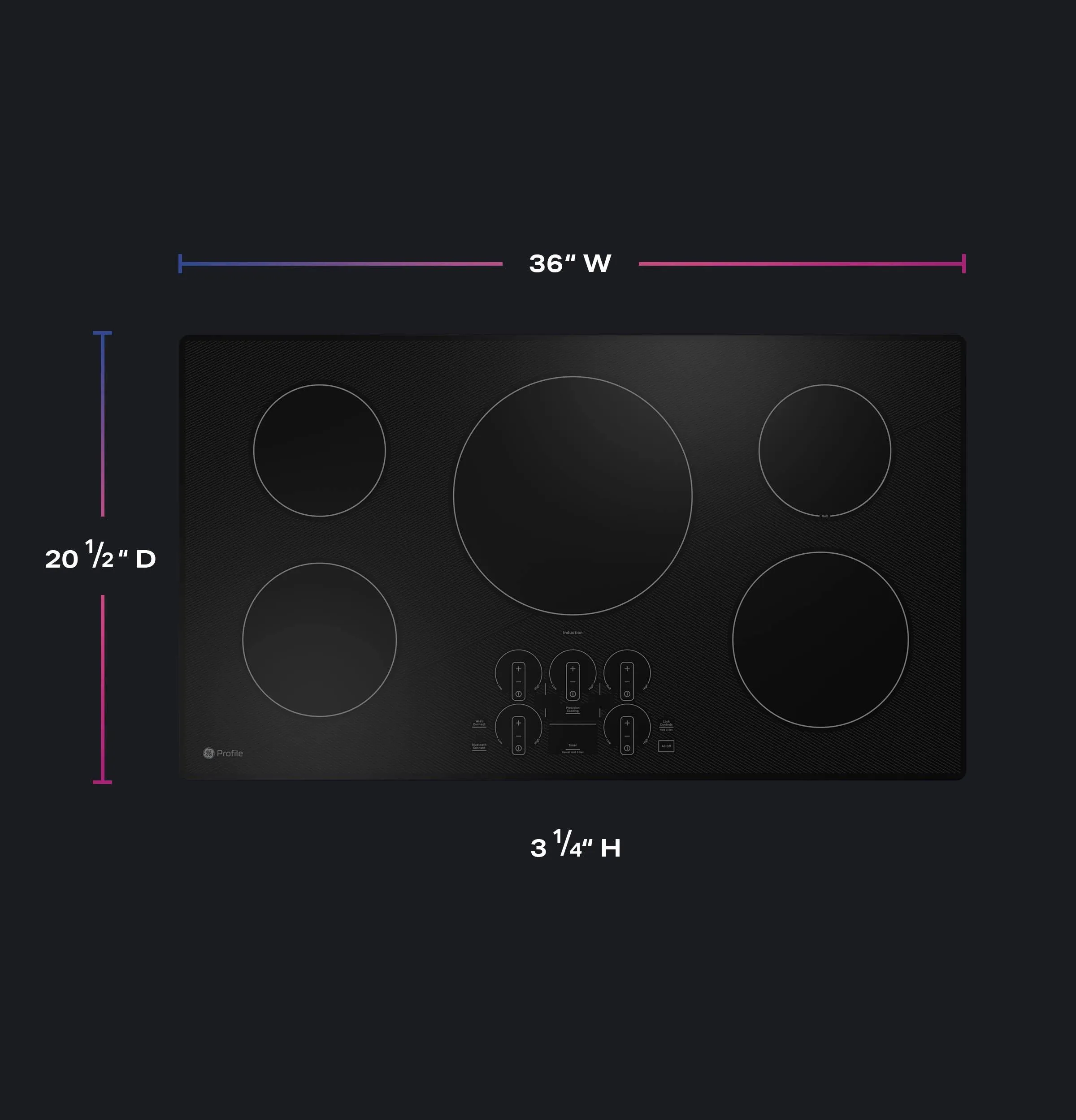 Ge Appliances PHP7036DTBB Ge Profile&#8482; 36" Built-In Touch Control Induction Cooktop