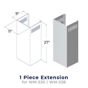 Hauslane CHE001 Chimney Extension - Che001 (Wm-530 / Wm-538) Hood Accessories LED light kits for hoods