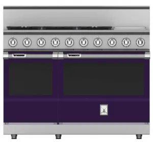 Hestan KRD485GDNGPP 48" 5-Burner Dual Fuel Range With 12" Griddle - Natural Gas - Purple / Lush Professional Ranges commercial oven for home kitchen