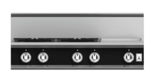 Hestan KRT364GDLPBK 36" 4-Burner Rangetop With 12" Griddle - Liquid Propane - Black / Stealth Cooktops 5 burner cooktops sale