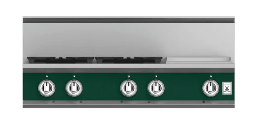 Hestan KRT364GDLPGR 36" 4-Burner Rangetop With 12" Griddle - Liquid Propane - Green / Grove Cooktops 5 burner cooktops sale