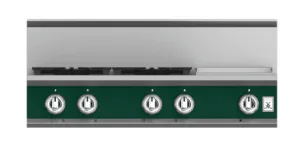 Hestan KRT364GDLPGR 36" 4-Burner Rangetop With 12" Griddle - Liquid Propane - Green / Grove Cooktops 5 burner cooktops sale