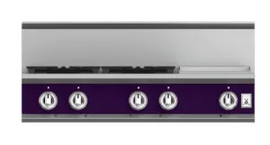 Hestan KRT364GDLPPP 36" 4-Burner Rangetop With 12" Griddle - Liquid Propane - Purple / Lush Gas natural gas range with griddle