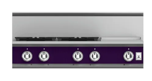 Hestan KRT364GDLPPP 36" 4-Burner Rangetop With 12" Griddle - Liquid Propane - Purple / Lush Gas natural gas range with griddle