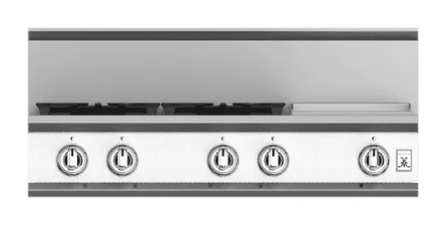 Hestan KRT364GDLPWH 36" 4-Burner Rangetop With 12" Griddle - Liquid Propane - White / Froth Cooktops 5 burner cooktops sale