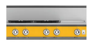 Hestan KRT364GDNGYW 36" 4-Burner Rangetop With 12" Griddle - Natural Gas - Yellow / Sol Gas natural gas range with griddle