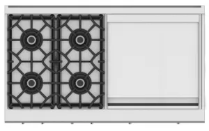 Hestan KRT484GDLP 48" 4-Burner Rangetop With 24" Griddle - Liquid Propane - Stainless Steel / Steeletto Cooktops 5 burner cooktops sale