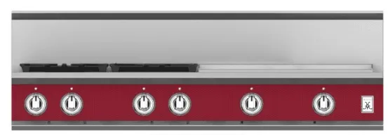 Hestan KRT484GDLPBG 48" 4-Burner Rangetop With 24" Griddle - Liquid Propane - Burgundy / Tin Roof Gas natural gas range with griddle