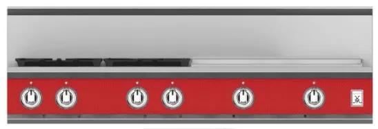 Hestan KRT484GDLPRD 48" 4-Burner Rangetop With 24" Griddle - Liquid Propane - Red / Matador Cooktops 5 burner cooktops sale