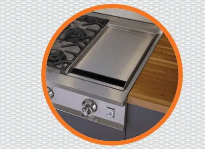 Hestan KRT484GDNGBU 48" 4-Burner Rangetop With 24" Griddle - Natural Gas - Blue / Prince