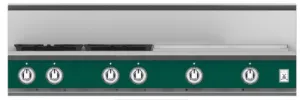 Hestan KRT484GDNGGR 48" 4-Burner Rangetop With 24" Griddle - Natural Gas - Green / Grove Gas natural gas range with griddle