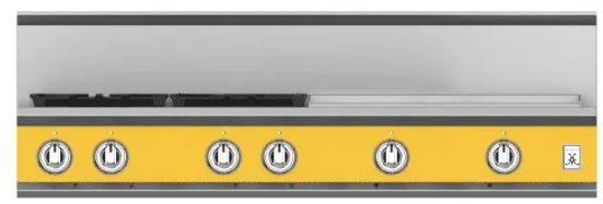 Hestan KRT484GDNGYW 48" 4-Burner Rangetop With 24" Griddle - Natural Gas - Yellow / Sol Cooktops 5 burner cooktops sale