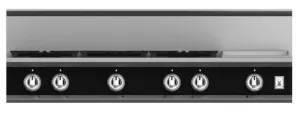 Hestan KRT485GDLPBK 48" 5-Burner Rangetop With 12" Griddle - Liquid Propane - Black / Stealth Cooktops 5 burner cooktops sale