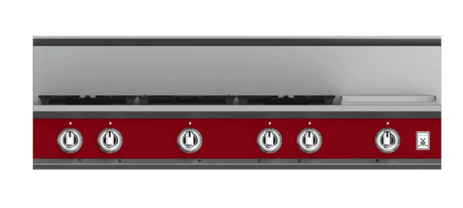 Hestan KRT485GDLPRD 48" 5-Burner Rangetop With 12" Griddle - Liquid Propane - Red / Matador Gas natural gas range with griddle