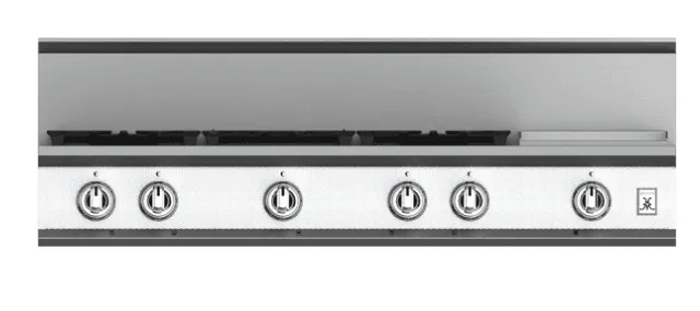 Hestan KRT485GDLPWH 48" 5-Burner Rangetop With 12" Griddle - Liquid Propane - White / Froth Cooktops 5 burner cooktops sale