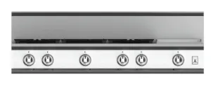 Hestan KRT485GDLPWH 48" 5-Burner Rangetop With 12" Griddle - Liquid Propane - White / Froth Cooktops 5 burner cooktops sale