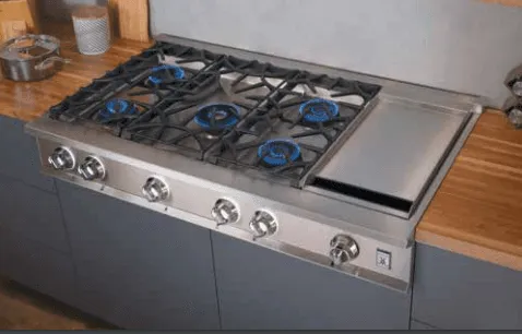 Hestan KRT485GDNGPP 48" 5-Burner Rangetop With 12" Griddle - Natural Gas - Purple / Lush